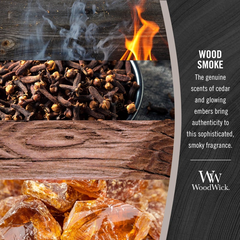 WoodWick Wood Smoke Holiday Candle Gifts for Women and Men, 21.5 oz Large Hourglass Candle with Crackling Wick - Image 3